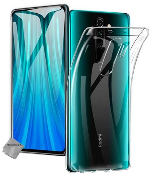 Housse etui coque gel fine Xiaomi Redmi Note 8 Pro + film ecran - TRANSPARENT TPU - htdmobiles