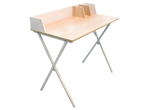 The Home Deco Factory Blanc Bureau Plateau Effet Bois Brice - Image 3