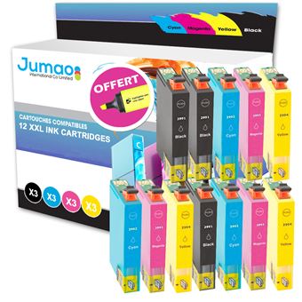 12 cartouches d'encre Jumao 29XL compatibles pour Epson Expression Home XP 247 - 1