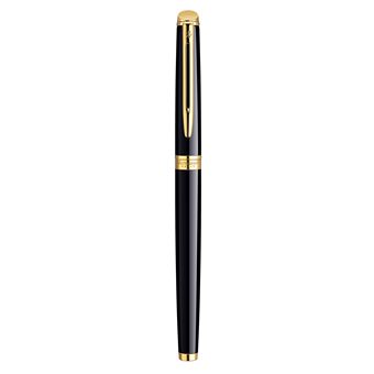 WATERMAN Hemisphere Stylo plume, noir brillant, plume moyenne, encre bleue, Coffret cadeau