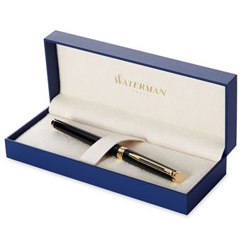 WATERMAN Hemisphere Stylo plume, noir brillant, plume moyenne, encre bleue, Coffret cadeau