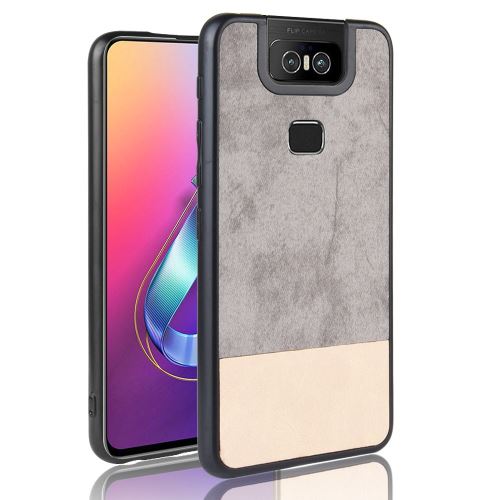Coque en TPU tissu hybride bi-couleur gris pour votre Asus Zenfone 6 ZS630KL