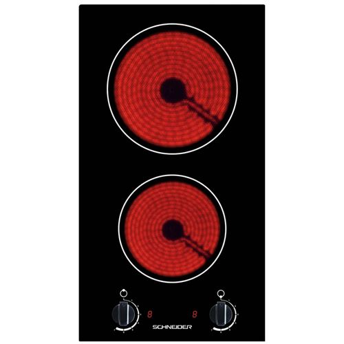 Schneider SDV30M - Vitrocéramique - 2 plaques de cuisson - Niche - largeur : 26.8 cm - profondeur : 50 cm - noir