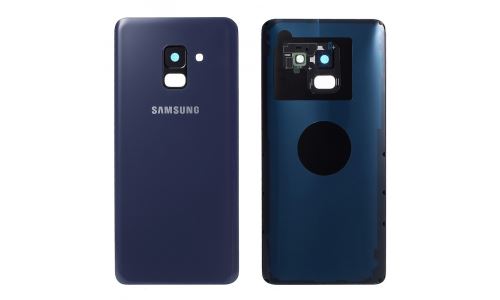 Face arrière en verre pour Galaxy A8 version 2018 bleu