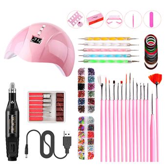 Kit D'Ongles Secs Led Pour Lampe Uv Portable Noir K33 - 1