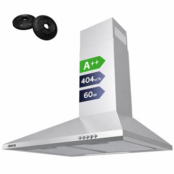 60cm Débit 370m³/h 3 Vitesses Evacuation Ou Recyclage LED Eclairage Inox 201SS60 Ciarra - 1