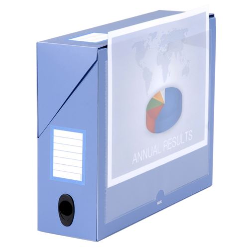 Boite de classement personnalisable grande capacité pour rangement document A4 Viquel Bleu