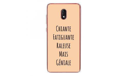 Coque souple pour Wiko Lenny 5 avec impression Motifs Chiante mais Géniale beige