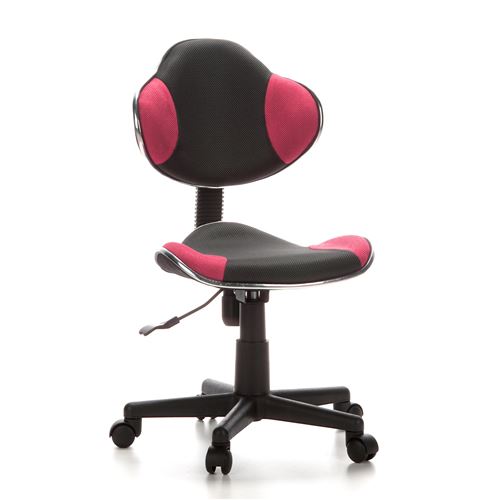 Chaise de bureau / Siège pivotant enfant KIDDY GTI-2 tissu gris / rose hjh OFFICE