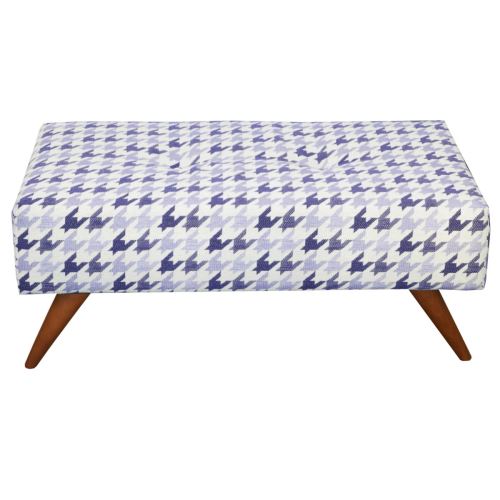 Banc Pouf Assise Tissus Scandinave Pied Bois Ultrasofa Bleu Marine Achat Prix Fnac