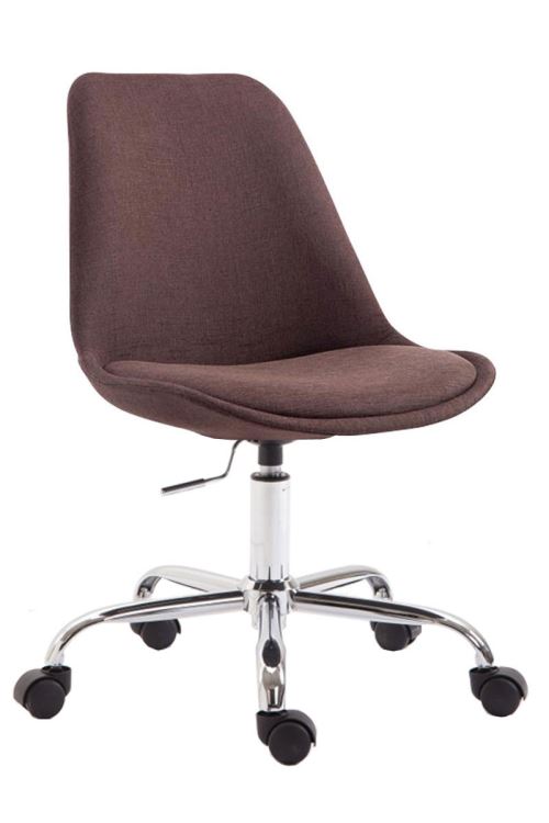 Chaise de Bureau Toulouse avec Revêtement en Tissu Réglable en Hauteur et Pivotante- Couleur Marron