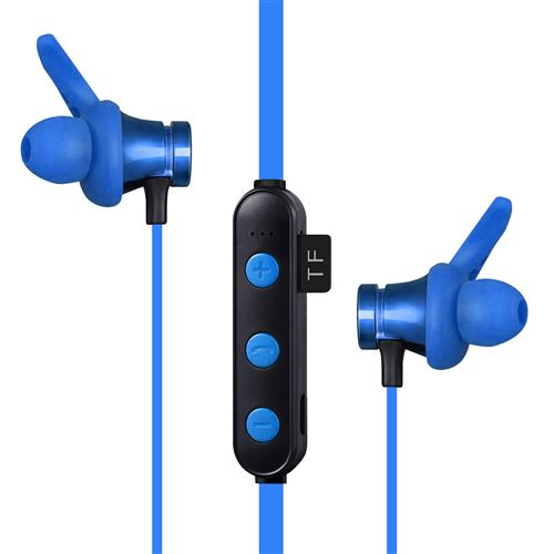 Écouteurs Sport Bluetooth Étanche Embouts Intra-auriculaires Magnétiques Bleu