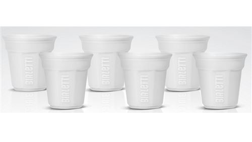 Bialetti - set de 6 gobelets 90cl blanc - y0tz502
