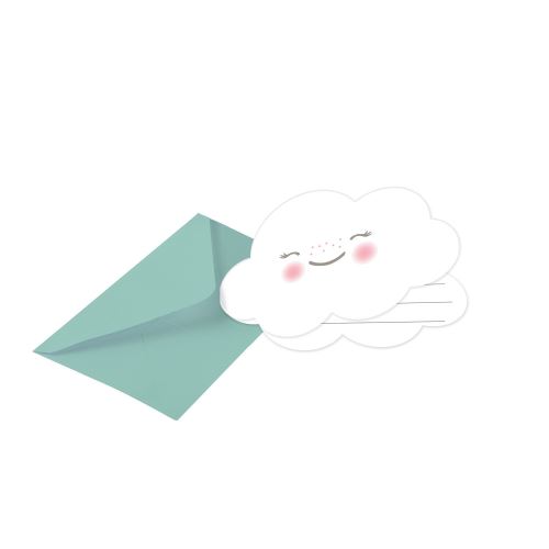 Amscan invitations avec nuage d'enveloppes 12,5 cm blanc 8 pièces