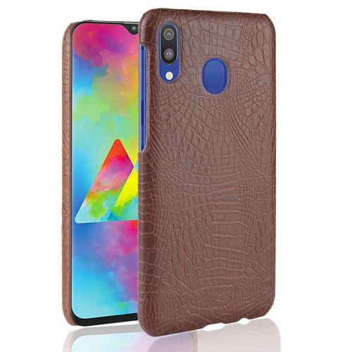 Etui en PU crocodile marron pour votre Samsung Galaxy A30
