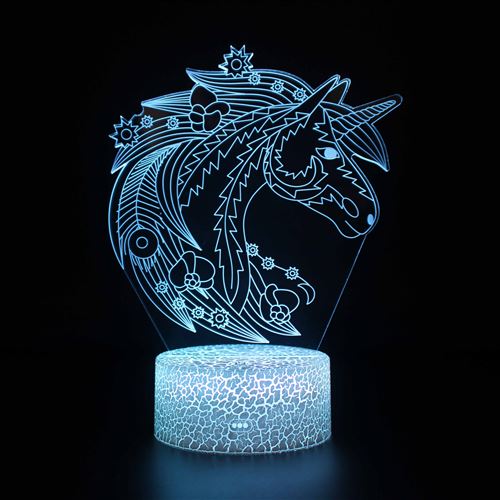 Stack Lampe 3D Tactile Veilleuses Enfant 7 Couleurs Avec Telecommande - Licorne #75 - Image 2