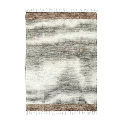 tapis terra - 160 x 230 cm - bandes sable et blanc