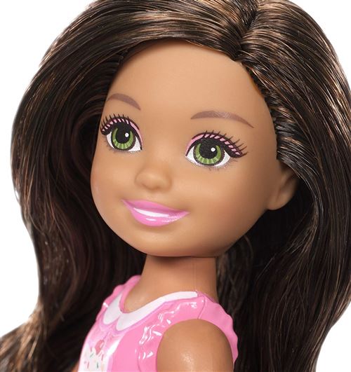 Barbie ® Famille : Chelsea costume flamant rose, brune avec chaton - Prix  en Algérie