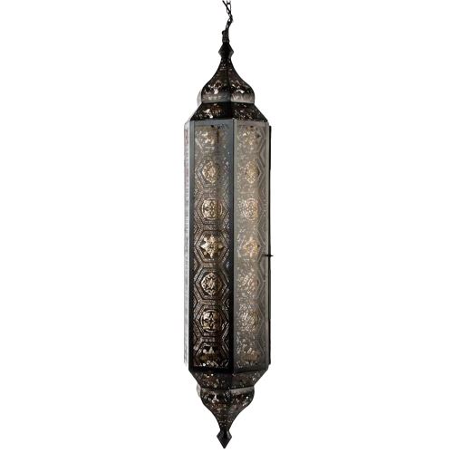 Grand Lustre en métal noir 90 cm
