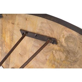 Table A Manger Ronde Industrielle Manguier Massif Et Metal D125 Cm Atelier Achat Prix Fnac