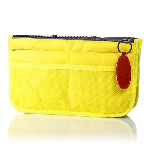 PACK Organiseur de sac à main / sac de voyage - 14 Compartiments - (H16,5 x  L27,5 x P8,5 cm) - Porte cles Cuir, detachable - Vanity cases - Achat & prix