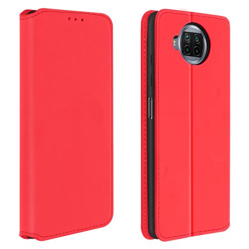 Avizar Housse pour Xiaomi Mi 10T Lite Folio Portefeuille Fonction Support Rouge