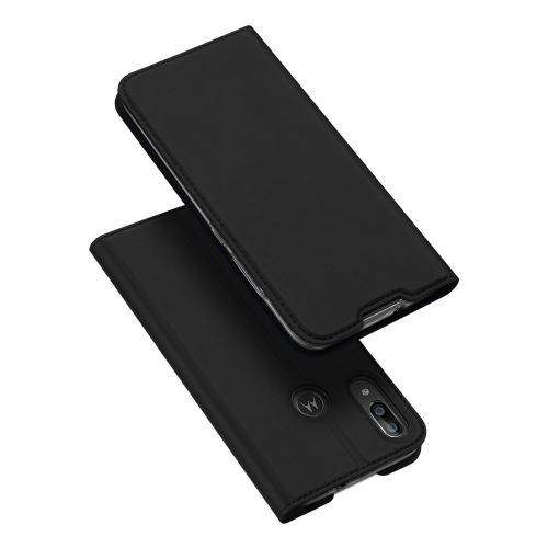 Etui en PU avec porte-carte noir pour votre Motorola Moto E6 Plus