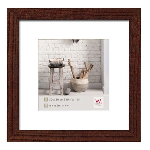 Walther Design Home Cadre en bois, Bois, Noyer, 30 x 30 cm