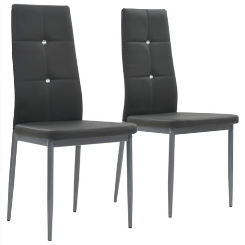 vidaXL Chaise de salle à manger 2 pcs Cuir artificiel 43x43,5x96 Gris
