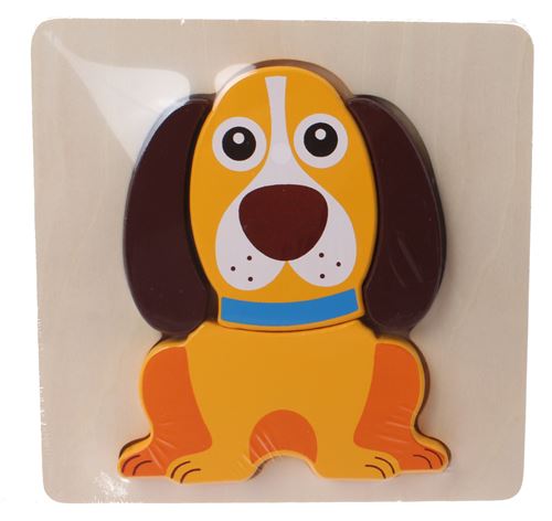 Jouéco chien de puzzle de forme en bois 5-pièces