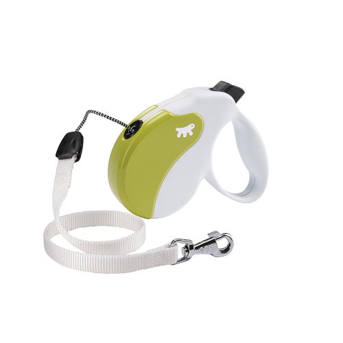 Comparer les prix de Laisse rétractable pour chiens AMIGO CORD SMALL, cordon rétractable, 5 mètres, max 15 kg, Blanc