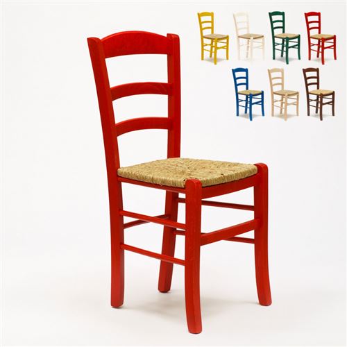 Lot 20 Chaises Bar Bois Design Vintage Paesana, Couleur: Rouge