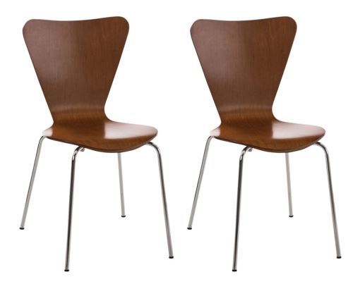 Lot de 2 chaises empilables Calisto , Marron