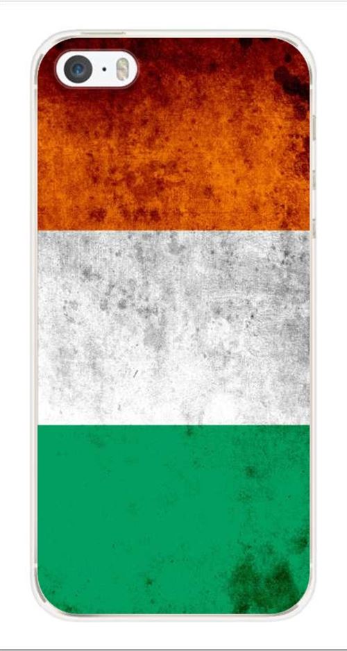 Coque en silicone imprimée compatible iPhone 5 iPhone 5S Drapeau Côte d'Ivoire