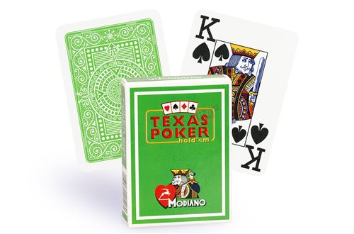Cartes Texas Poker 100% plastique (vert clair)