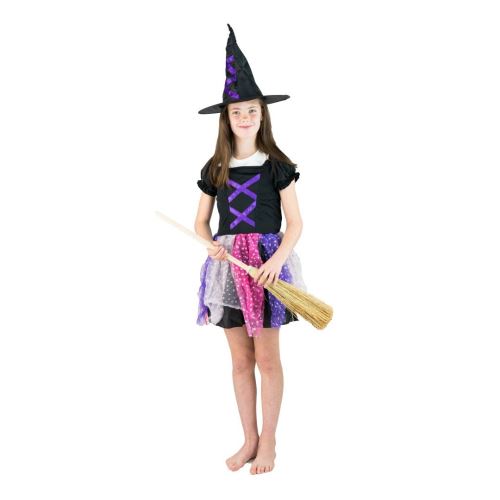 Bodysocks costume d'enfant fille sorcière multicolore