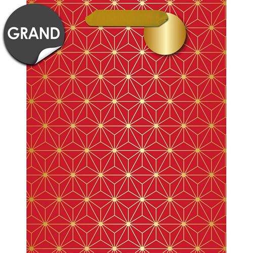 Draeger la carterie Sac cadeau grand format rouge aux motifs japonais Multicolore