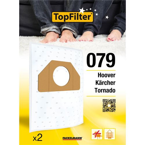 Lot de 2 sacs aspirateur Tornado et Kärcher TopFilter Premium ref 64079
