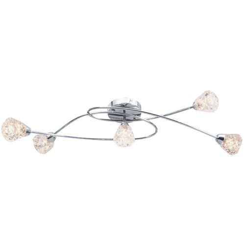 vidaXL Plafonnier avec abat-jours en verre pour 5 ampoules G9