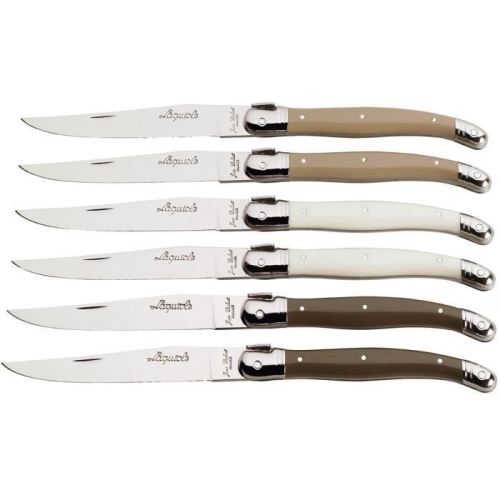 Laguiole lot de 6 couteaux - 1,2 mm - lame inox - manche abs lin l0060011lin018