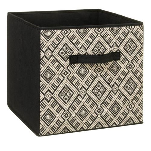Five Simply Smart Noir Boîte De Rangement Pliable Ethnique 31X31cm - Image 3
