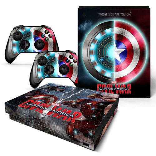Autocollant Stickers de Protection pour Console et Manette Microsoft Xbox X - Captain America (TN-XBONEX-0505)