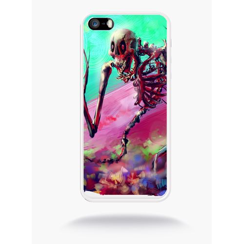 Coque Squellette Fun Compatible Apple Iphone Se Silicone Blanc Mat