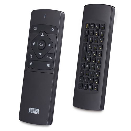 Télécommande Universelle TV Clavier et Capteur de mouvement – August PCR500 – Air mousse et Clavier pour Smart TV, PC, Apple Android