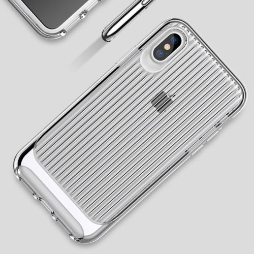 Iphone X / Xs Coque Protection Plastique Combinaison Argenté Als81311