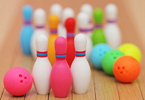 Ensemble de gomme miniature pour bowling (3 quilles et 1 balle) par Iwako Japon