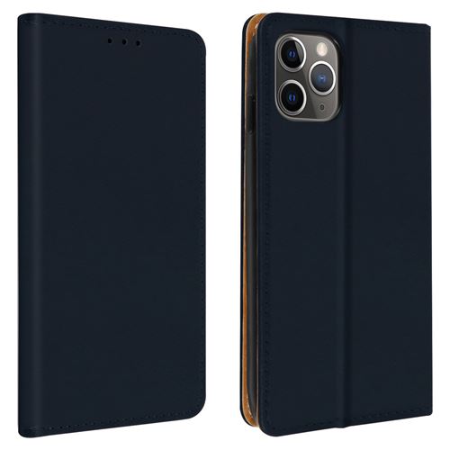 Housse pour iPhone 11 Pro Porte-carte Support Vidéo Cuir bleu nuit