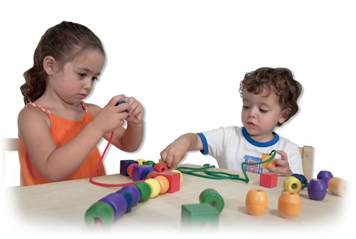 Melissa & Doug Primary lacer Perles - jouet éducatif avec 8 perles en bois
