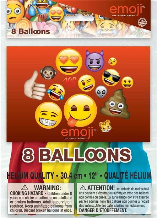 Haza Original ballons emoji 30 cm 8 pièces