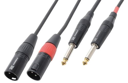 Pd Connex Câble Audio Cordon 2x Xlr Mâle - 2x Jack 6,35 Mâle Mono - 1,5m - Idéal Pour Relier Vos Enceintes De Sonorisation